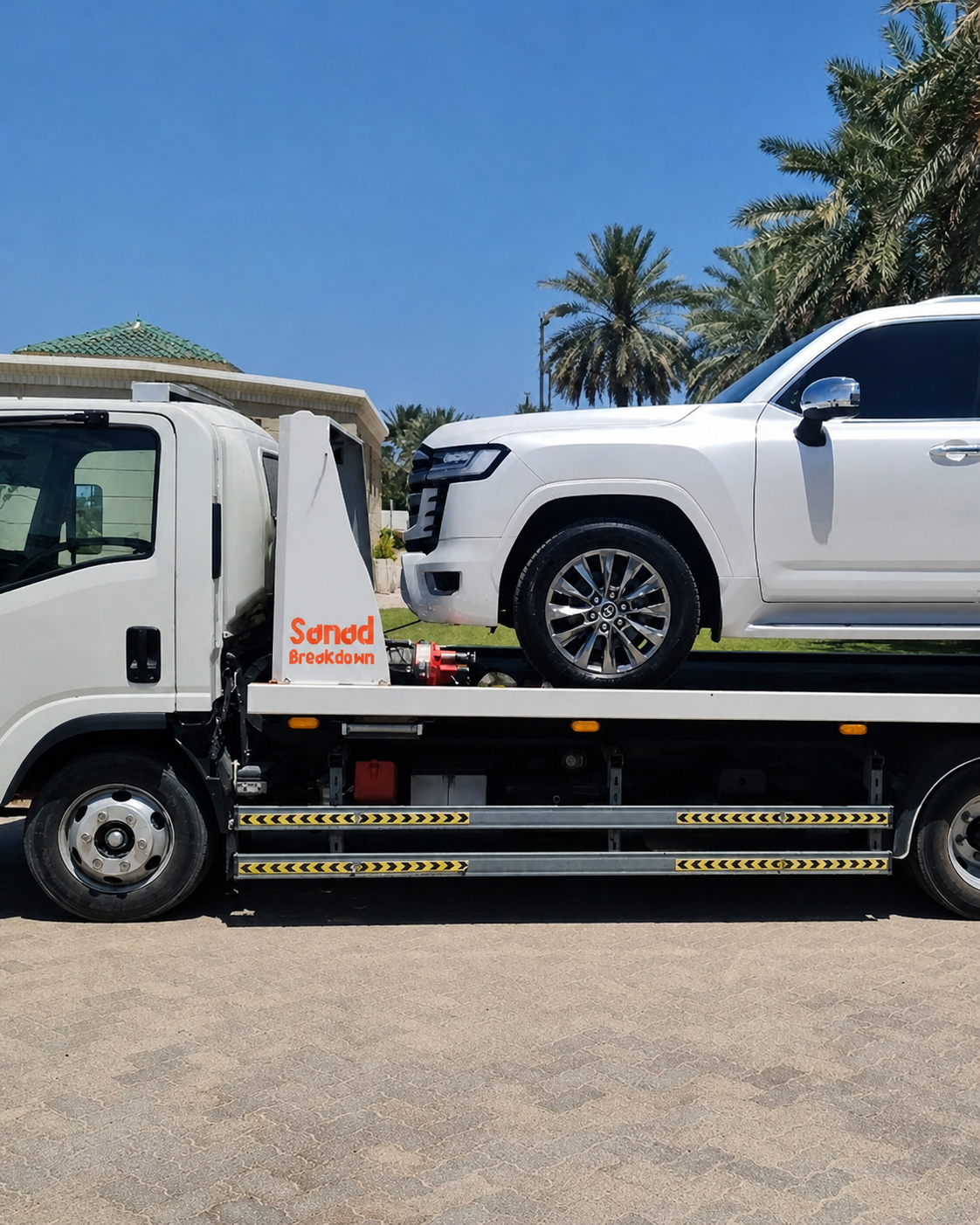 Sanad recovery truck parked outdoors